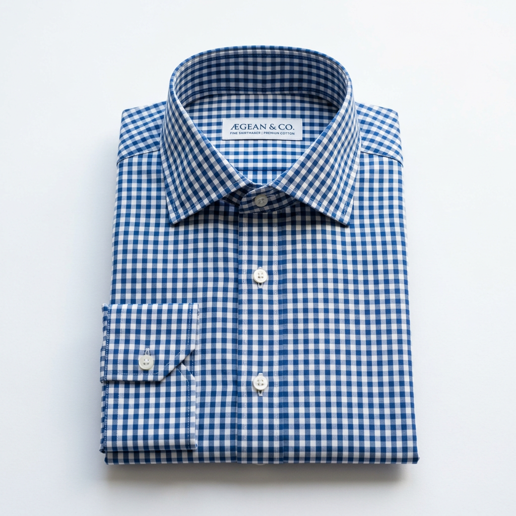 Aegean Blue Check Formal Shirt