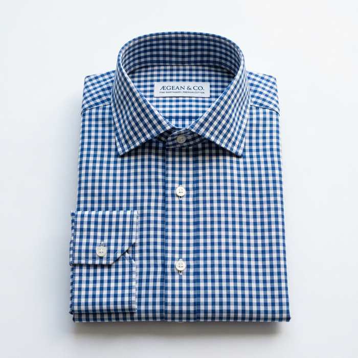 Aegean Blue Check Formal Shirt