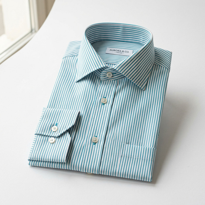 Firenze Turquoise Stripes Formal Shirt
