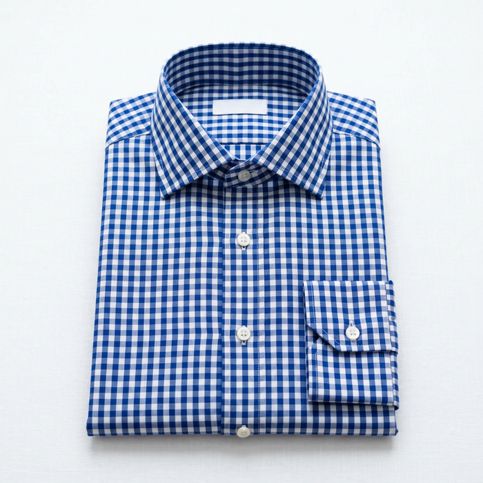 Royal Blue Checked Formal Shirt
