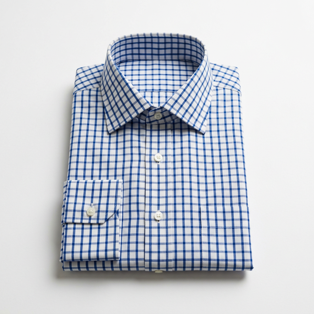Cobalt Blue Grid Formal Shirt