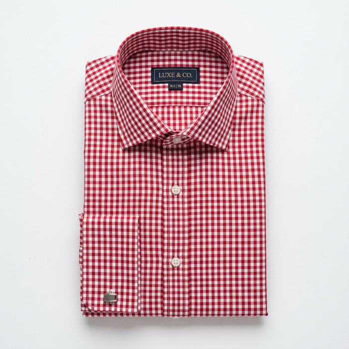 Checked Red Formal Shirt